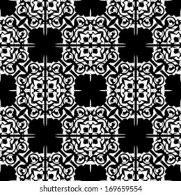 Black and white pattern with oriental designs