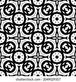 Black and white pattern ornament background. Ethnic seamless ready for print