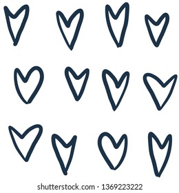 black and white pattern pen gel hearts