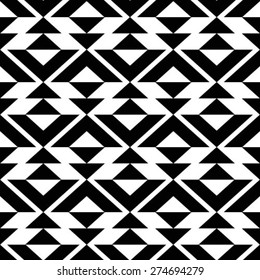 Black and white pattern. Repeating seamless vector background.