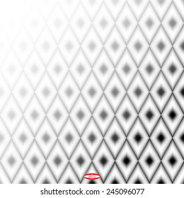 black white pattern with rhombus on ash background. vector