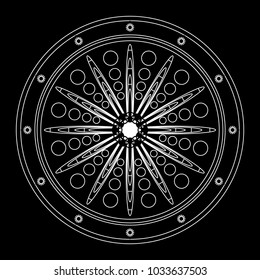 Black and white pattern with rounded shapes