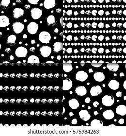 Black and white pattern set with circles