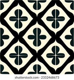 Black and white pattern, set on a white background, exhibits an Art Deco aesthetic with its meticulously crafted tilework. The peppermint motif adds a playful touch to the design, making it.