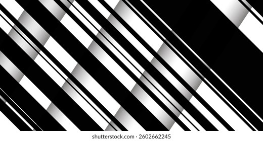 Black and white pattern with slanted straight lines. Elegant background for web banners, websites, screensavers, presentation covers. Vector illustration