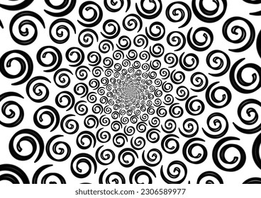 

patrón negro y blanco con dibujo espiral de mano sobre fondo blanco