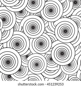 Black and white pattern with spiral. Seamless spiral pattern background. Vector illustration