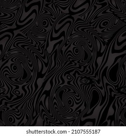 Black and white pattern with swirls. Abstract illusion. Seamless pattern. Vector ornament.