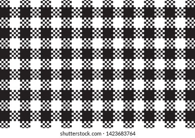 Black and white pattern tablecloths - flags, clothing items, decorations, arabic costumes and other textile items, web designs - vector illustration