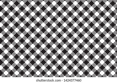 Black and white pattern tablecloths - flags, clothing items, decorations, arabic costumes and other textile items, web designs - vector illustration