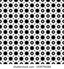 Black and white pattern texture. Bw ornamental graphic design. Mosaic ornaments. Pattern template. Vector illustration.