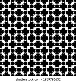 Black and white pattern texture. Bw ornamental graphic design. Mosaic ornaments. Pattern template. Vector illustration.