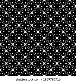 Black and white pattern texture. Bw ornamental graphic design. Mosaic ornaments. Pattern template. Vector illustration.