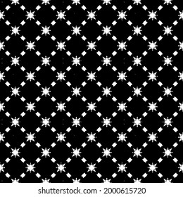 Black and white pattern texture. Bw ornamental graphic design. Mosaic ornaments. Pattern template. Vector illustration.