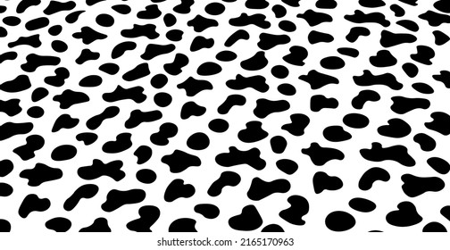 Black and white pattern texture cow skin spots - Vector illustration