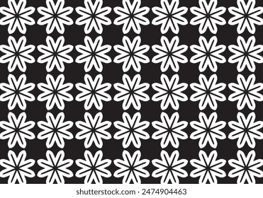 black and white pattern, black and white texture vector, black and white flower pattern, repeat background fashion design, black and white seamless art