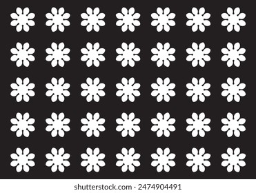 black and white pattern, black and white texture vector, black and white flower pattern, repeat background fashion design, black and white seamless art