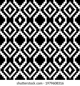 black and white pattern. Thai seamless pattern, vector illustration.