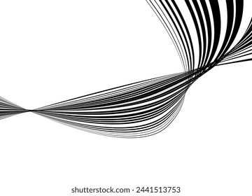Black and white pattern of thin twisted black lines on a white background. For covers, posters, interior decoration, packaging. Vector background in retro style.