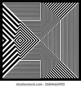 Vetor De Padrão Preto E Branco 259. Padrão Geométrico Retro Vintage. Design Repetido E Decorativo Que Pode Ser Usado Para Embalagem, Decoração, Design De Interiores, Papéis De Parede, Bandeiras.