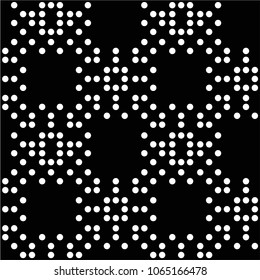Black and white pattern vector background of geometric shapes. Seamless dotted patterns. Abstract illustration of dots texture
