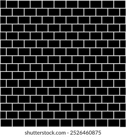  Black and white pattern vector, illustration of black bricks arranged for book cover. A simple flat design, Running Bond pattern. Brick Patterns background. Rectangles slabs tessellation.