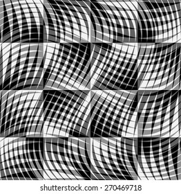 Black and white pattern with wavy distortion