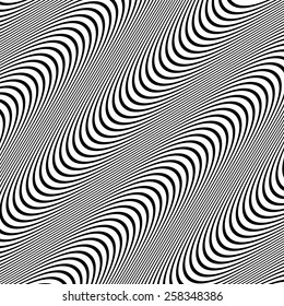 Black and White Pattern with Wavy Lines.