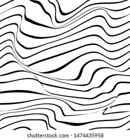 Black and white pattern wavy zebra lines