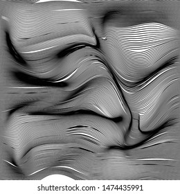 Black and white pattern wavy zebra lines