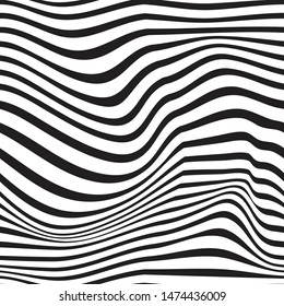 Black and white pattern wavy zebra lines