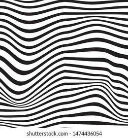 Black and white pattern wavy zebra lines