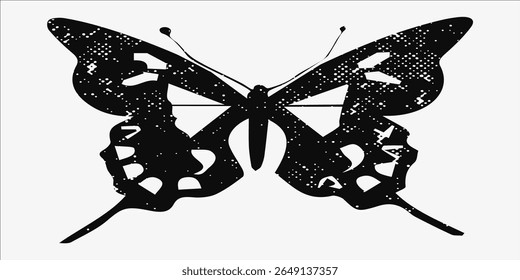 Black and White Patterned Butterfly. abstrac background, vector Eps 10