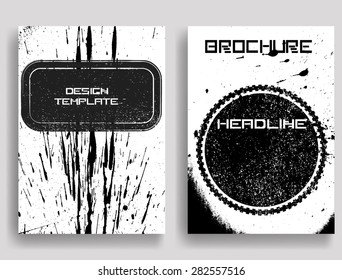 Black and White Patterns in Grungy Style .
