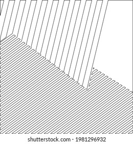 black and white patterns from lines. striped background. 