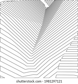 black and white patterns from lines. striped background. 