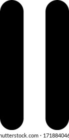 black & white Pause Button vector Icon on white background