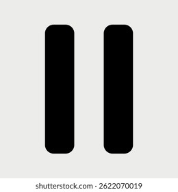 Icono de pausa en blanco y negro