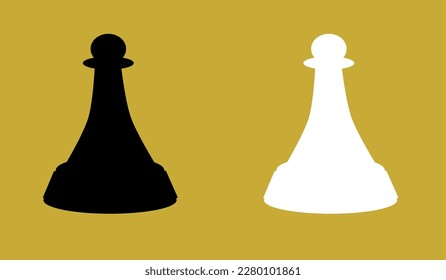 Black and white pawn on an olive background