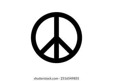 Black and white peace symbol illustration. Vector icon design.