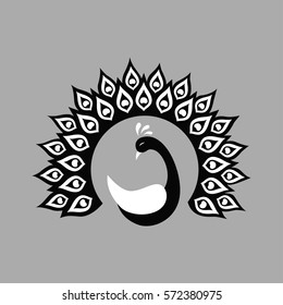 Black and white Peacock Art