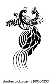 black and white peacock tattoo