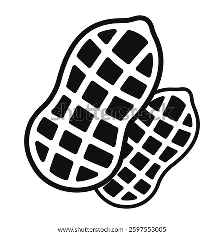 Black and White Peanuts icon, sticker, logo vector template