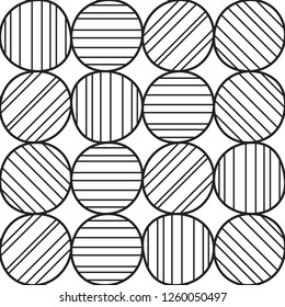 Black and white pebble stone texture. Modern graphic line motif. Seamless minimal vector illustration for interior, wallpaper, fabric, textile, phone case. Linear random geometric isolated design.