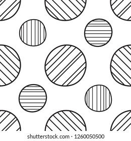 Black and white pebble stone texture. Modern graphic line motif. Seamless minimal vector illustration for interior, wallpaper, fabric, textile, phone case. Linear random geometric isolated design.