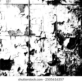 Black and white peeling off the metal wall and revealing rusty surface. Rust on Galvanized corrugated sheet.