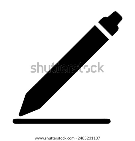 Black and white pen icon graphic. Vector illustration