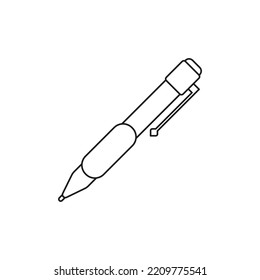 Black and white pen icon. School supplies.