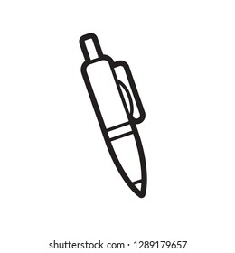 black and white pen isolated on white vector drawing