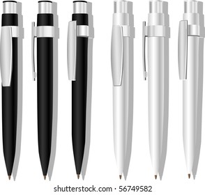 Black and white pen in some turning